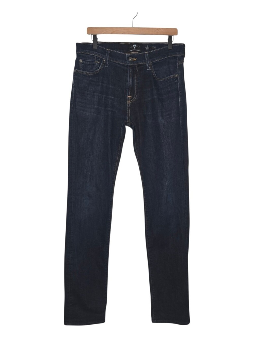 7 For All Mankind Mens Dark Wash Luxe Performance Slimmy Denim Jeans Size 34